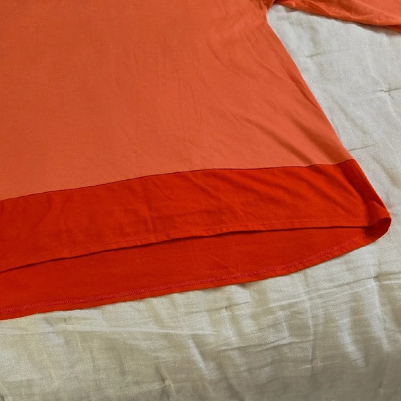 Natori Pink Orange 3/4 Sleeve Relaxed Tunic - Picture 8 of 11